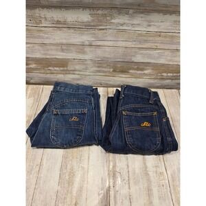 Vintage Chic by h.i.s. High Waisted Dark Wash Straight Leg Jeans Womens 4/5 READ
